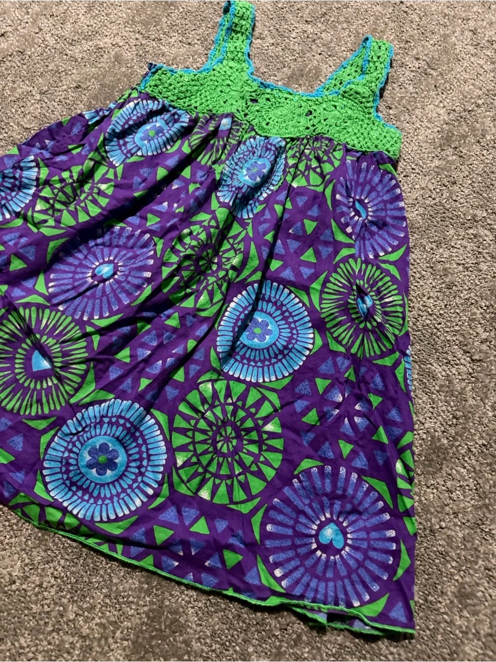 The Children’s Place purple and green dress lace top size medium (7/8) so cute